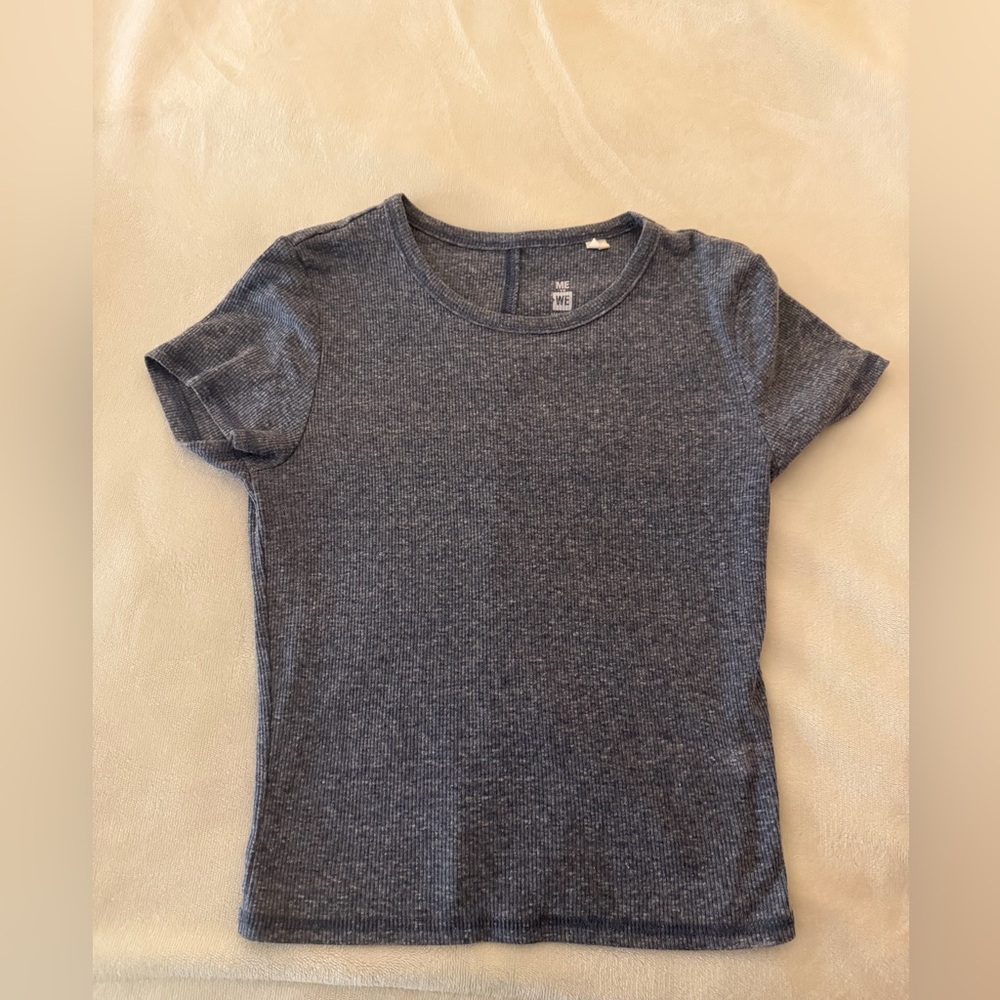 Me to We Heathered Blue Knit Top